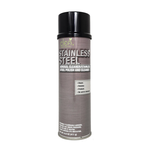 Cleá Aerosol Stainless Steel Polish & Cleaner, 20oz, 12/cs
